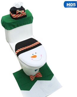 3pcs/set Christmas Snowman Toilet Set Toilet Seat Cover Santa Claus Bathroom Carpet Christmas Decoration 5