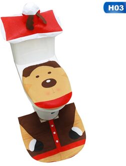 3pcs/set Christmas Snowman Toilet Set Toilet Seat Cover Santa Claus Bathroom Carpet Christmas Decoration