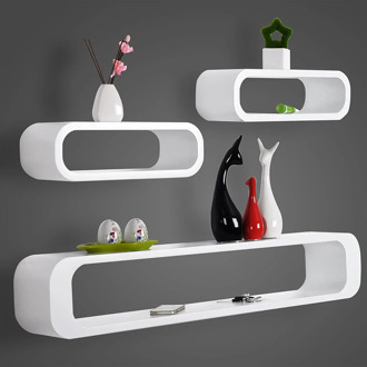 3PCs/Set Decorative Floating Shelves DIY Crafts Wall Shelf Rack for Living Room Study Kitchen Bedroom Wall Decoration Home Decor