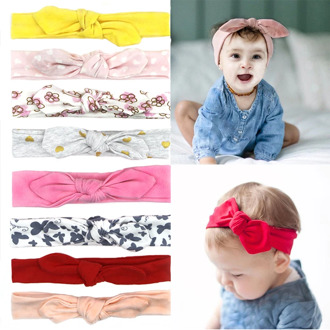 3PCS/SET Flower Print Baby Headband Dot Bowknot Haarband Baby Girl Headbands Cotton Kids Hair Band Girls Hair Accessories