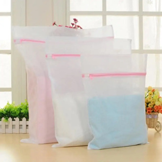 3PCS/Set Nylon Laundry Bag Zipped Wash Bag Laundry Washing Mesh Net Underwear Bra Socks For Household Cleaning Bag