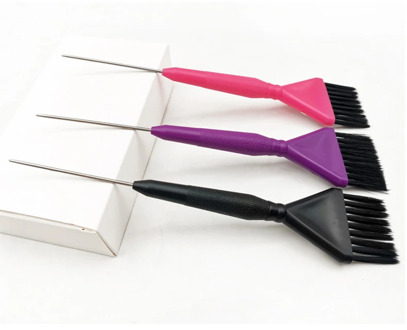 3pcs/set Salon Hair Dye Coloring Brush Comb with Metal Tail Hairbrush Barber Perm Bleach Tint Brushes Hairdressing Supplies 1432