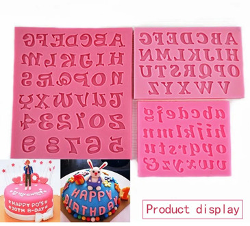 3pcs Silicone Letter Digital Cutting Mold Fondant Candy Mold Crafts Cupcakes Cards Baking Birthday Party Cake Decoration