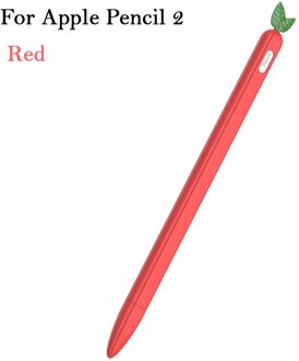 3Pcs Silicone Pouch Beschermhoes Voor Apple Potlood 1 2 Anti-Kras Touch Screen Pen Case Voor Ipad potlood 1nd 2nd Accessoires rood for 2nd(1stk)