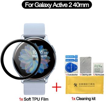 3Pcs Soft Tpu Beschermende Film Voor Samsung Galaxy Actieve 2 40Mm 44Mm Gebogen Rand Screen Protector Voor galaxy Actieve 1 (Geen Glas) For Active 2 40mm / 1stk