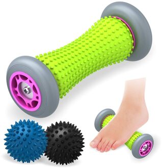 3Pcs Spiky Voet Roller Massage Bal Yoga Blok Fitness Oefening Pilates Foam Roller Body Relax Pijnbestrijding Terug Been massager Set