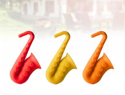 3Pcs Spill-Proof Pot Deksel Rack Overloop Stoppers Pot Cover Lifter Hoorn Saxofoon Vorm Siliconen Materiaal Voor Keuken (Rood + Yello