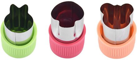 3Pcs Star Hart Vorm Groenten Cutter Plastic Handvat Draagbare Kokhulpmiddelen Rvs Fruit Snijden Sterven Keuken Gadgets