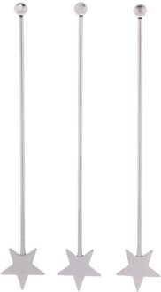 3Pcs Star Rvs Roerstokjes 15.5Cm/6.1 ''Lengte Bar Drank Tool