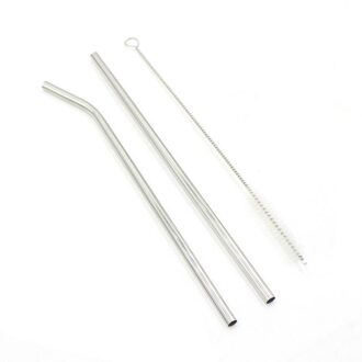 3Pcs Straw Reusable Straws Include Brush Bends Straight Tubes Stainless Steel Straws