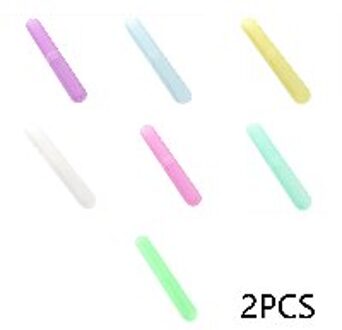 3Pcs Tandenborstel Case Tube Cover Cap Mode Koffer Houder Bagage Boarding Draagbare Verpakking Organizer Travel Accessoires 2stk willekeurig