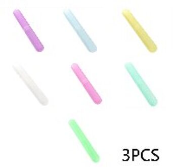 3Pcs Tandenborstel Case Tube Cover Cap Mode Koffer Houder Bagage Boarding Draagbare Verpakking Organizer Travel Accessoires 3stk willekeurig