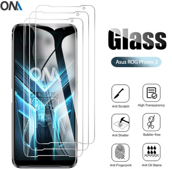 3Pcs Tempered Glass For Asus ROG Phone 3 Strix Glass Screen Protector Glass for Asus ROG Phone 3 Strix Edition Protective Film