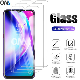 3Pcs Tempered Glass For TECNO Pouvoir 4 Glass Screen Protector 9H Premium Tempered Glass TECNO Pouvoir 4 Pro Protective Film