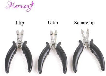 3Pcs U-Vormige I En Platte Tip Tang Voor Micro Rings Human Hair Extensions Rvs Haarverlenging gereedschap