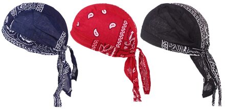 3Pcs Unisex Bandana Hoed 100% Katoen Unisex Durag Print Cap Ademend Chemo Tulband Mode Headwrap Hoofddeksels Pirate Head Sjaal type 3
