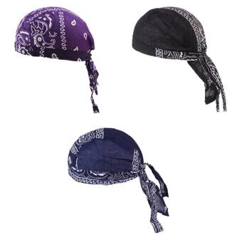 3Pcs Unisex Bandana Hoed 100% Katoen Unisex Durag Print Cap Ademend Chemo Tulband Mode Headwrap Hoofddeksels Pirate Head Sjaal type 5