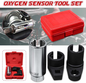 3Pcs Universal O2 Oxygen Lambda Sensor Socket 6 Point Wrench Tool Remover Installer Set Box