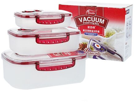 3Pcs Vacuüm Container Voedsel Opbergdoos Multifunctionele Druk Vacuum Behoud Doos Verzegeld Voedsel Doos Keuken Voedsel Verse houden