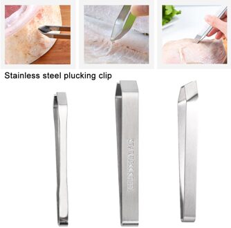 3Pcs Visgraten Pincet Rvs Platte En Slant Pincet Tang Remover Tool TOER889
