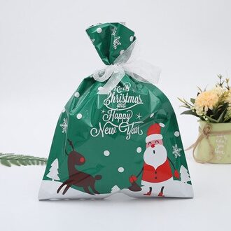 3Pcs Vrolijk Kerstfeest Bags Jaar Cadeau Verpakking Zakken Kerstman Snoep Zak Presenteert Voor Thuis Kerst decoratie Licht Groen