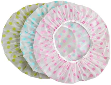 3Pcs Waterdichte Bad Hoed Duidelijke Wegwerp Plastic Laag Douche Haar Cover Vrouwen Benodigdheden Douche Cap Badkamer Accessoires