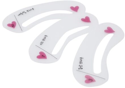 3Pcs Wenkbrauw Shaper Make Sjabloon Wenkbrauw Grooming Shaping Stencil Kit Diy Wenkbrauw Sjabloon Herbruikbare 3 In1 Wenkbrauw