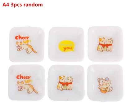 3Pcs Willekeurige Poppenhuis Miniatuur Cartoon Gerechten Voor 1:12 Poppenhuis Decaoration A4