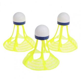 3Pcs Winddicht Badminton Ballen Outdoor Student Sport Training Shuttles geel
