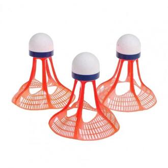 3Pcs Winddicht Plastic Nylon Badminton Ballen Volwassen Student Gym Fitness Tools Sport Training Indoor Outdoor Shuttles Oranje