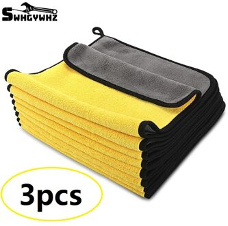 3Pcs Zachte Wasstraat Microfiber Handdoek Car Cleaning Drogen Doek Car Care Doek Detaillering Auto Washtowel Nooit Scrat 30x30cm