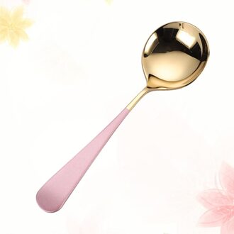 3Pcs Zilver 304 Roestvrij Stalen Lepel Mode Dessert Opscheplepel Servies Ronde Lepel Voor Thuis Restaurant roze gouden