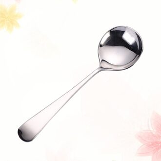 3Pcs Zilver 304 Roestvrij Stalen Lepel Mode Dessert Opscheplepel Servies Ronde Lepel Voor Thuis Restaurant