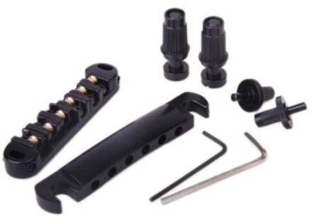 3Pcs Zwart Roller Zadel Tune Brug En Staartstuk Voor Gitaar 4.5*2.3Cm