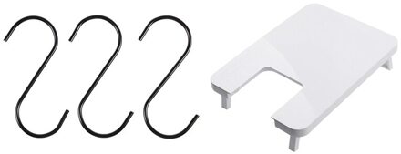 3Pcs Zwart Rvs S-vorm Haak Mount & 1Pcs Naaimachine Vouwen Benen Harde Abs Extension Tafel board
