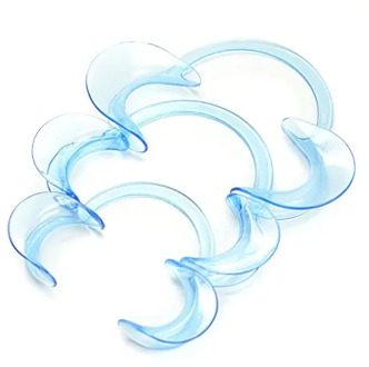3pieces Dental Cheek Retractor Mouth Opener for Teeth Whitening Clear Blue C-shape (Size S,M,L )