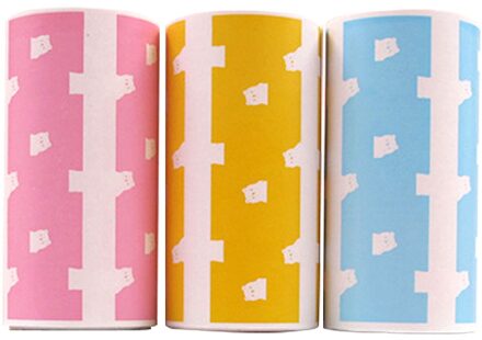 3Rolls Clear Thermisch Papier Zelf Kleverige Draagbare Leuke Home Office Printable Sticker Labels Beer Patroon Voor Peripage A6 A8