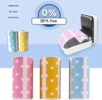 3Rolls Home Office Helder Leuke Zelf Kleverige Printable Sticker Labels Multifunctionele Draagbare Thermisch Papier Voor Peripage A6 A8