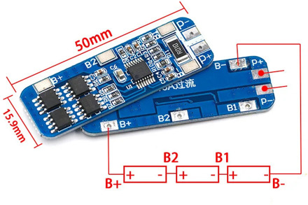 3S 10A 12V Lithium Battery Charger Protection Board Module for 3pcs 18650 Li-ion Battery Cell Charging BMS 11.1V 12.6V