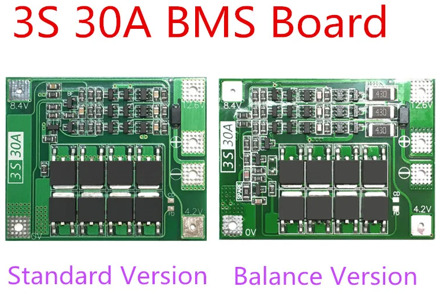 3S 30A BMS Board Balance current 11.1V 12.6V 18650 Lithium Battery Protection Board with equalization Drive drill 30A current