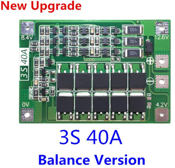 3S 40A BMS 11.1V 12.6V 18650 lithium battery protection Board with balanced Version for drill 40A current/ Motorcycle battery