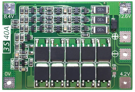 3S 40A For Screwdriver 12V Li-Ion 18650 Bms Pcm Battery Protection Board Bms Pcm With Balance Liion Battery Cell Pack Module