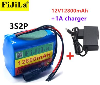 3S2P 12V 12800Mah Batterij 18650 Li-Ion 12.8 Ah Oplaadbare Batterijen Met Bms Lithium Batterij Packs Bescherming Boord + lader