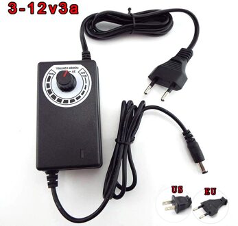 3V-12V 3A Universele Adapter Ac Naar Dc Verstelbare Voeding Transformator Elektrische Oplader Voor Cctv Led strip Licht Eu Us Plug ons aansluiten