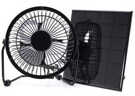 3W 6V Mini Zonnepaneel Ventilatie Koelventilator 4-Inch Power Bank Fan