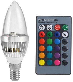 3W Smart E14 Rgb Led Kleurrijke Kleur Veranderen Lamp Met 24 Kaars Afstandsbediening Knop Transparante Lampenkap
