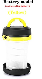 3W Solar Led Light Outdoor Usb Opladen Telescopische Folding Camping Lamp Draagbare Handvat Lantaarn Mini Tent Licht Emergency Lamp accu stijl geel