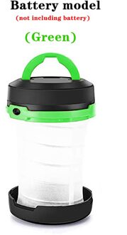 3W Solar Led Light Outdoor Usb Opladen Telescopische Folding Camping Lamp Draagbare Handvat Lantaarn Mini Tent Licht Emergency Lamp accu stijl groen