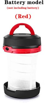 3W Solar Led Light Outdoor Usb Opladen Telescopische Folding Camping Lamp Draagbare Handvat Lantaarn Mini Tent Licht Emergency Lamp accu stijl rood