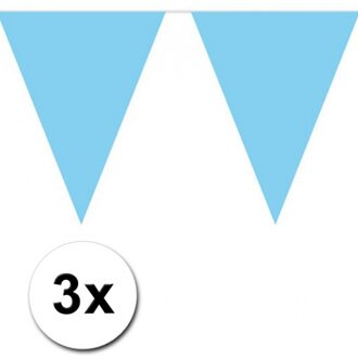 3x 10 meter vlaggenlijn baby blauw - Vlaggenlijnen